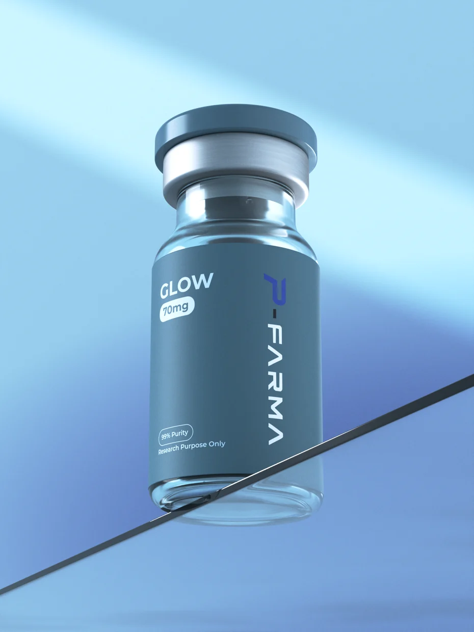 PeptidesFarma Glow research peptide vial